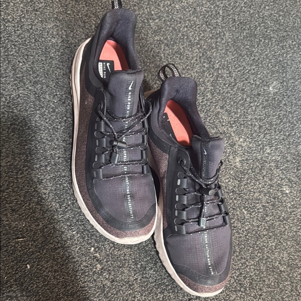 Nike Black and Gray Athletic Shoes with Minimalist Design
